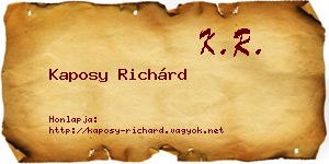 Kaposy Richárd névjegykártya