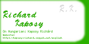 richard kaposy business card