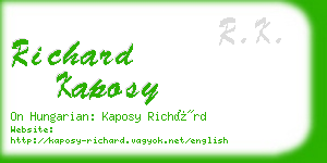 richard kaposy business card